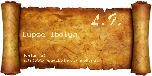 Lupse Ibolya névjegykártya